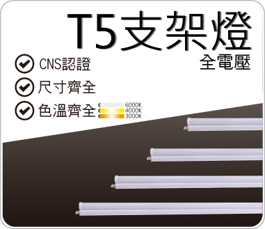  T5 1呎/2呎/3呎/4呎支架燈